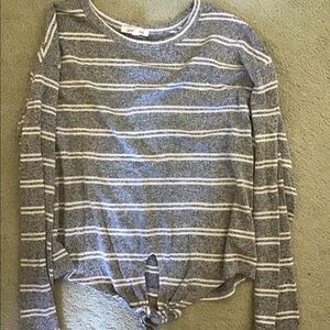 ⛄️ Caution To The Wind - SOFT, striped shirt with front tie-up